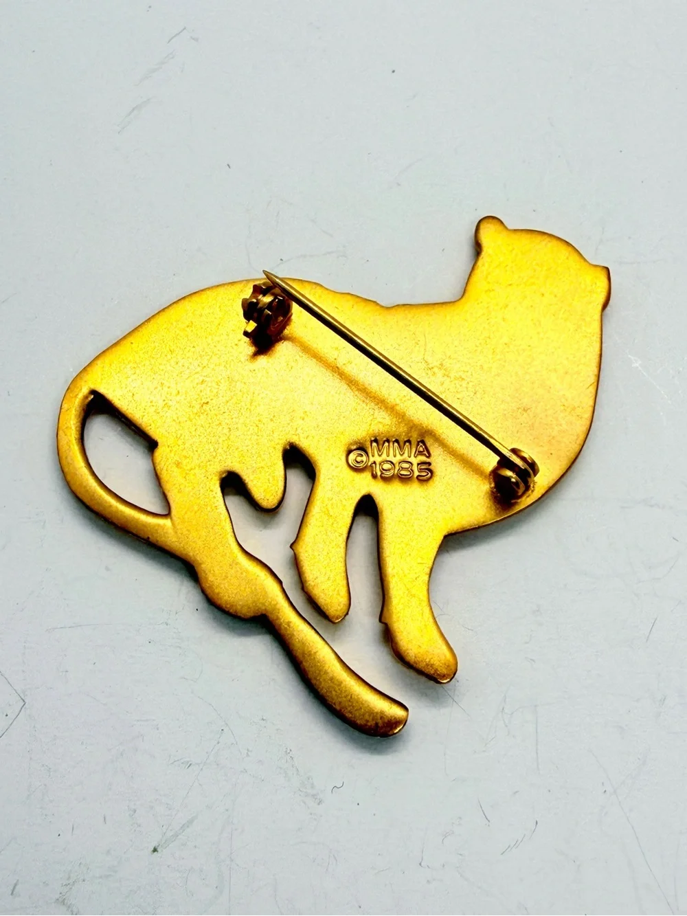Vintage 1985 MMA Metropolitan Museum Of Art‎ Gold Tone Leopard Jaguar Brooch Pin